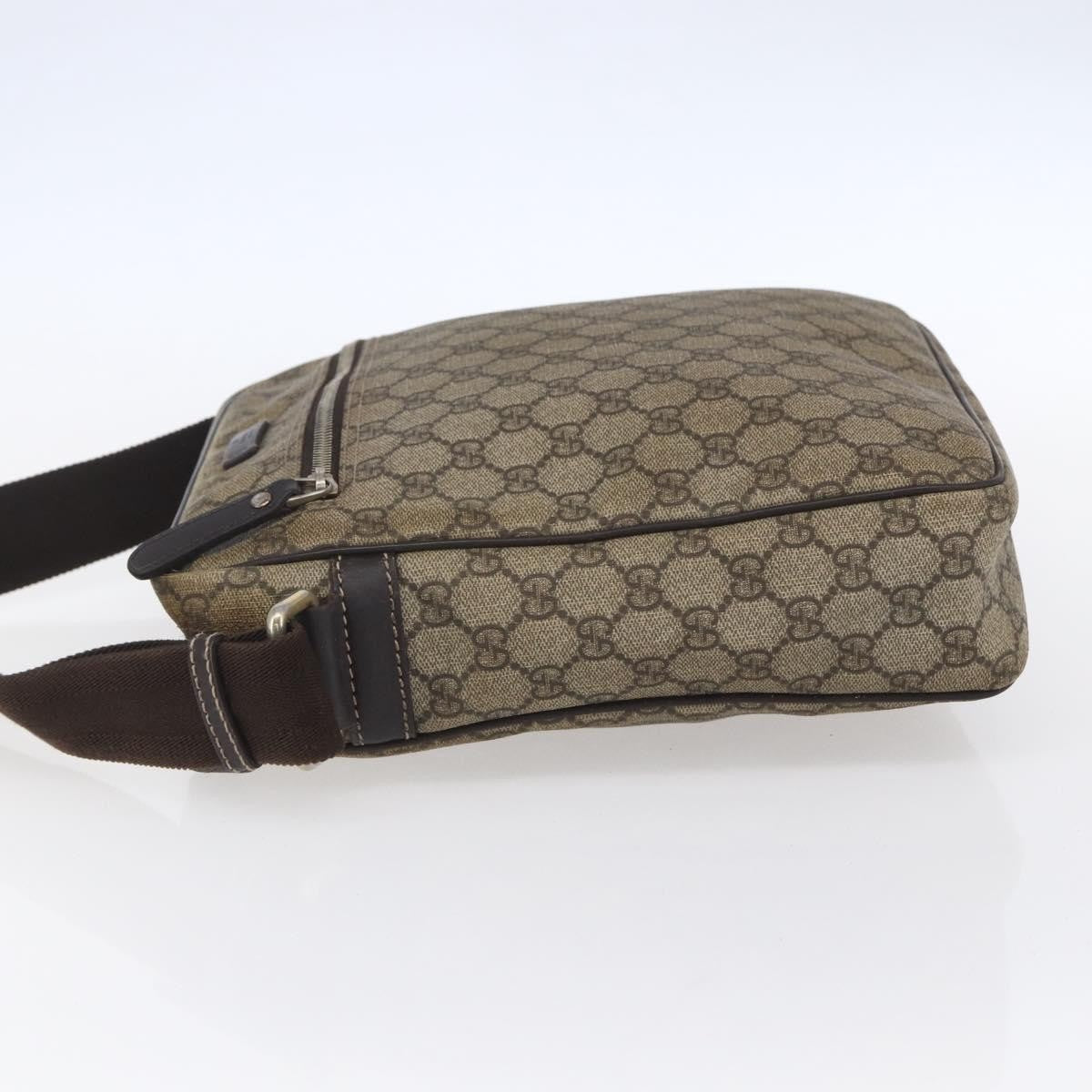 Gucci Front Zip Messenger GG Coated Canvas, BROWN, CANVAS, Shoulder bag