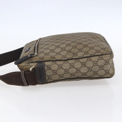 Gucci Front Zip Messenger GG Coated Canvas, BROWN, CANVAS, Shoulder bag