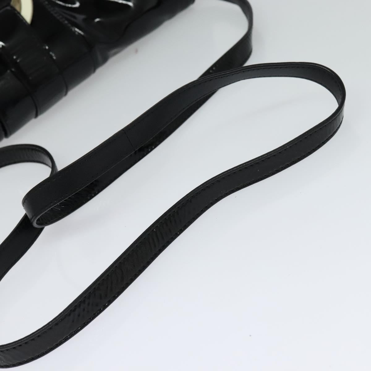 Bvlgari Chandra Flap Shoulder Bag Enamel, BLACK, PATENT_LEATHER, Shoulder bag