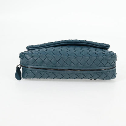 Bottega Veneta Expandable Chain Crossbody Bag Intrecciato Nappa, BLUE, LEATHER, Crossbody bag