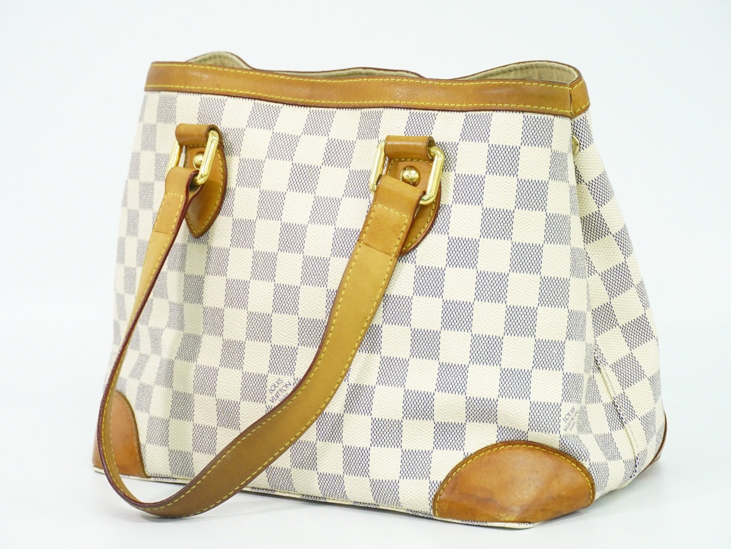 Louis Vuitton Hampstead Handbag Damier, WHITE, CANVAS, Tote bag