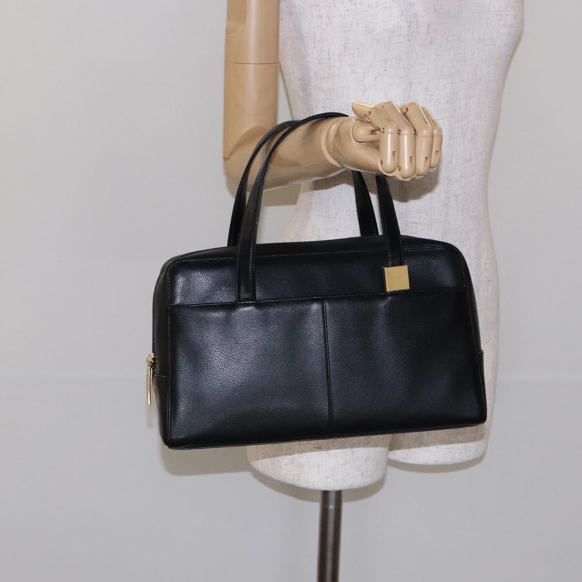 Burberry Vintage Handbag Leather, BLACK, LEATHER, Handbag
