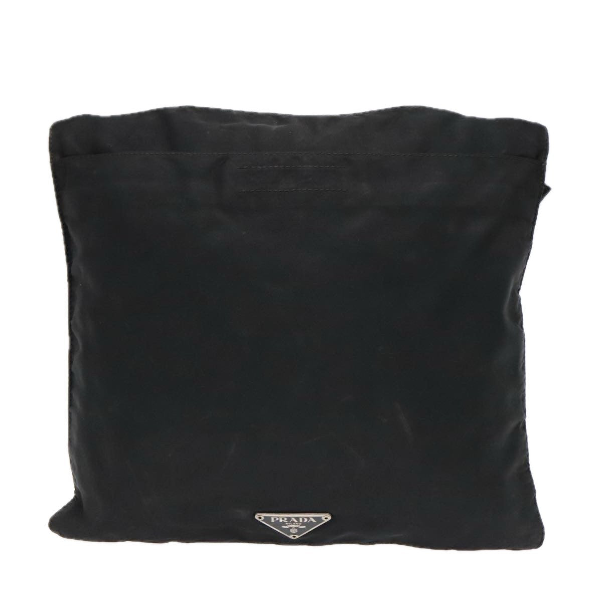 Prada Flat Messenger Bag Tessuto, BLACK, NYLON, Shoulder bag