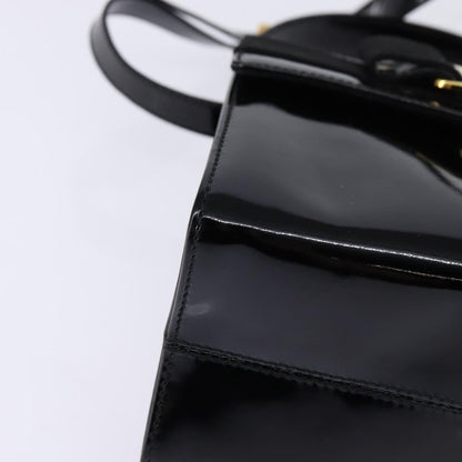 Salvatore Ferragamo Vintage Vara Bow Top Handle Bag Patent Leather, BLACK, PATENT_LEATHER, Handbag