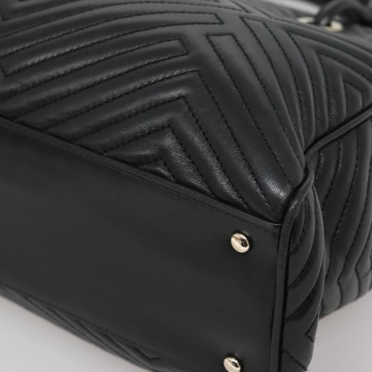 Bally Vintage Handbag Quilted Leather, BLACK, LEATHER, Handbag