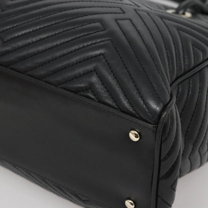 Bally Vintage Handbag Quilted Leather, BLACK, LEATHER, Handbag