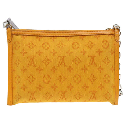 Louis Vuitton Double Flat Messenger Bag Limited Edition Logo Story Monogram Canvas and Denim, WHITE, CANVAS, Shoulder bag