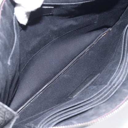 Saint Laurent Zip Pouch Crocodile Embossed Leather, BLACK, LEATHER, Clutche & pouche