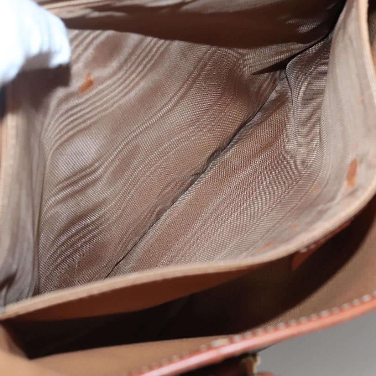 Celine Vintage Macadam Shoulder Bag Canvas and Leather, BROWN, CANVAS, Shoulder bag