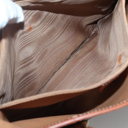 Celine Vintage Macadam Shoulder Bag Canvas and Leather, BROWN, CANVAS, Shoulder bag