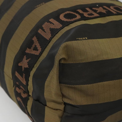 Fendi Vintage Logo Pequin Weekender Bag Canvas, BROWN, NYLON, Tote bag