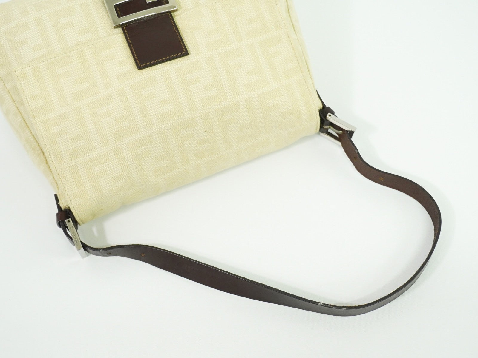Fendi Mamma Baguette Zucca canvas, BEIGE, CANVAS, Shoulder bag