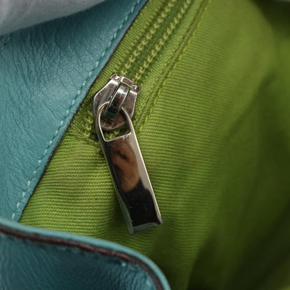 Salvatore Ferragamo Virna Satchel Leather, TURQUOISE, LEATHER, Tote bag