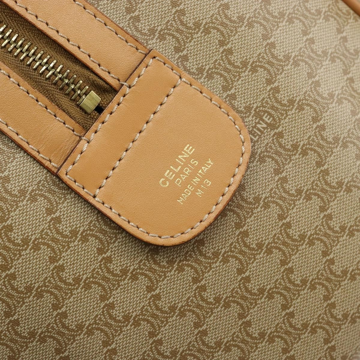 Celine Vintage Duffle Bag Macadam Coated Canvas, BEIGE, CANVAS, Travel bag