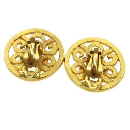 Chanel CC Round Earrings Metal, GOLD, GOLD_PLATED, Earrings