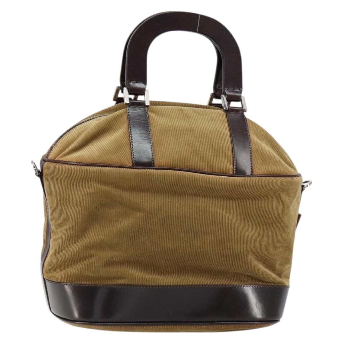 Fendi Vintage Top Handle Bag Velvet, BEIGE, VELVET, Handbag