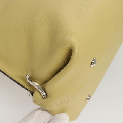 Salvatore Ferragamo Gancini handbag Leather, YELLOW, LEATHER, Handbag