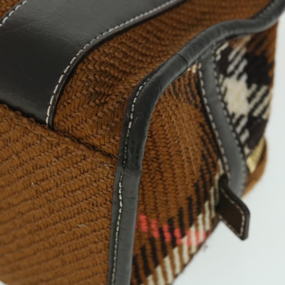 Burberry Blue Label Handbag Wool, BROWN, WOOL, Handbag