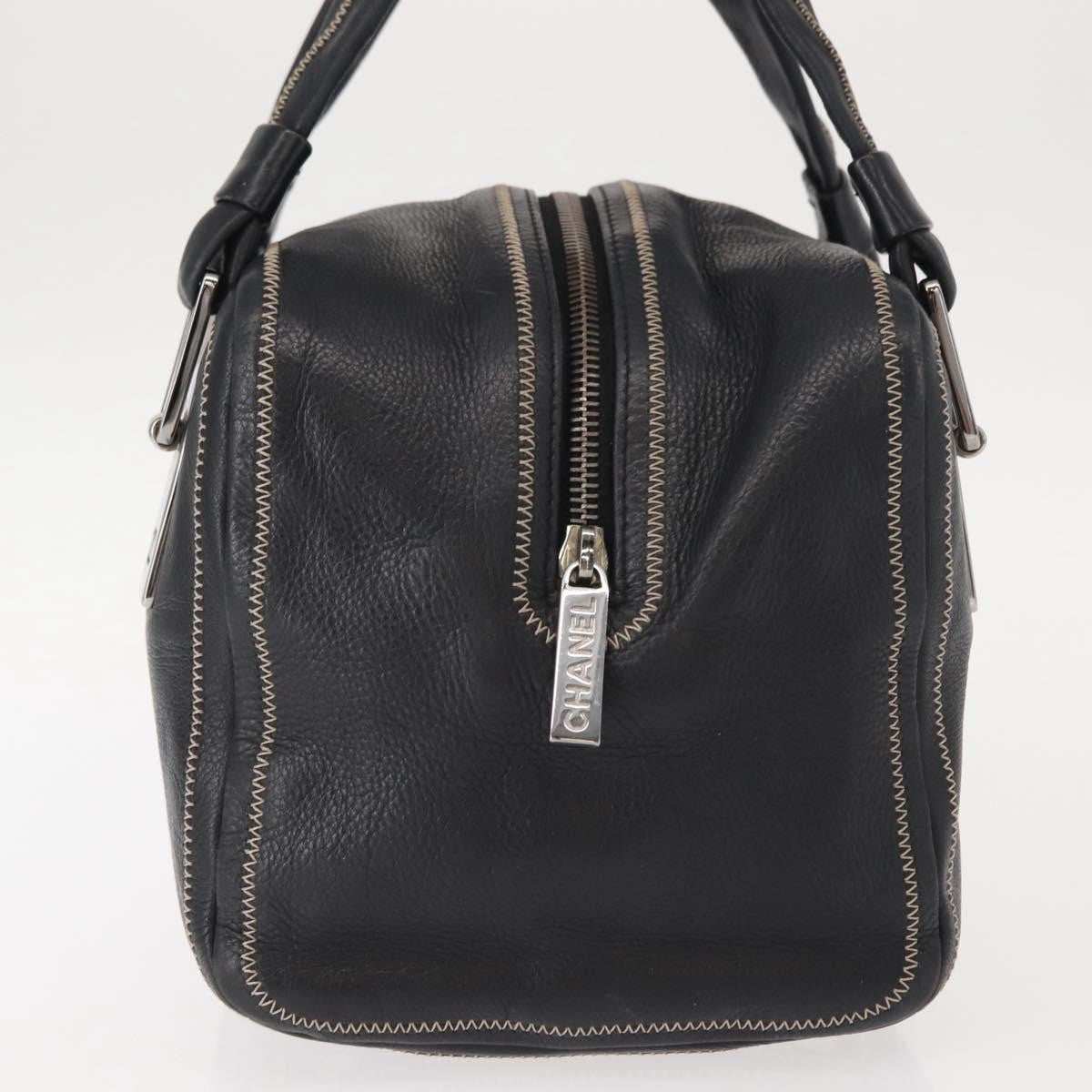 Chanel CC Bowler Quilted Caviar, BLACK, LEATHER, Handbag