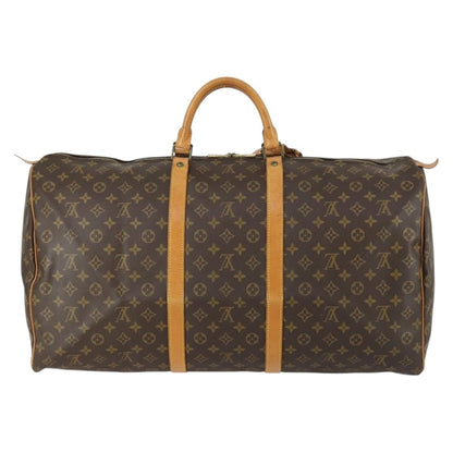 Louis Vuitton Keepall Bag Monogram Canvas, BROWN, CANVAS, Travel bag