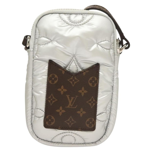Louis Vuitton Pillow Phone Pouch Monogram Quilted Econyl Nylon, SILVER, CANVAS, Travel bag