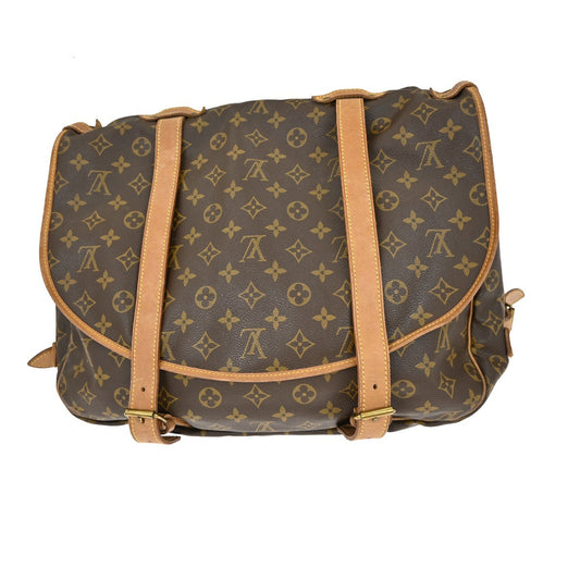 Louis Vuitton Saumur Handbag Monogram Canvas, BROWN, CANVAS, Shoulder bag