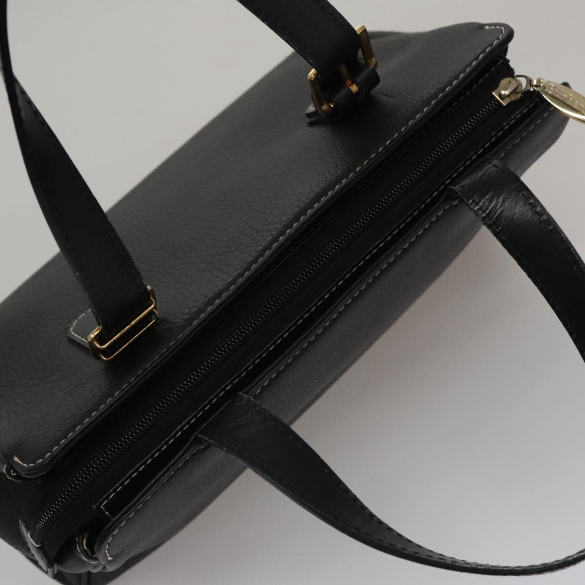 Burberry Vintage Handbag Leather, BLACK, LEATHER, Handbag