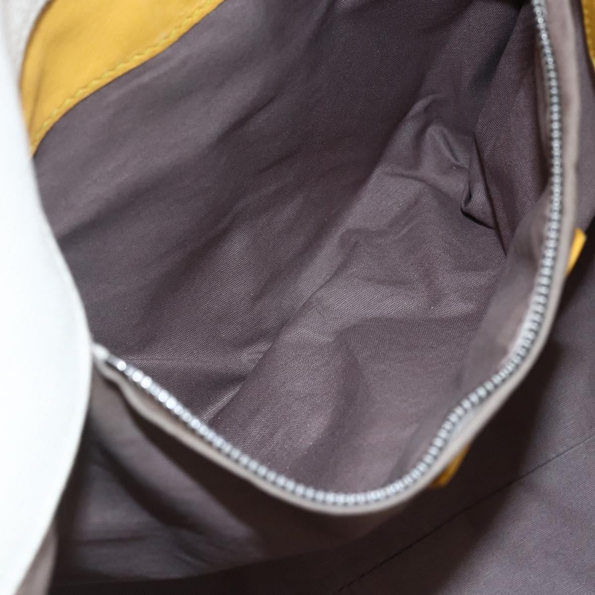 Bottega Veneta Braided Handle Open Tote Bag Canvas with Leather, YELLOW, CANVAS, Tote bag