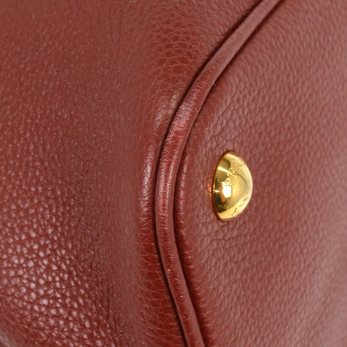 Prada Convertible Shopper Tote Vitello Daino, BURGUNDY, LEATHER, Tote bag