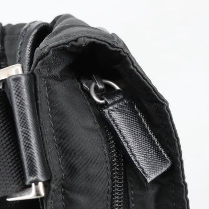 Prada Flat Messenger Bag Tessuto, BLACK, NYLON, Shoulder bag