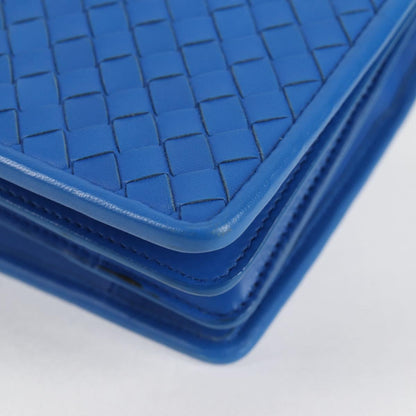 Bottega Veneta Vintage Double Compartment Flap Bag Intrecciato Nappa, BLUE, LEATHER, Shoulder bag