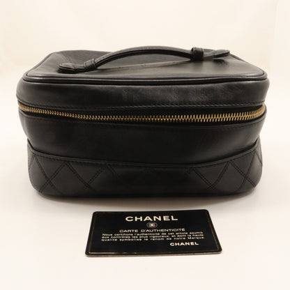 Chanel Vintage Cosmetic Case Lambskin, BLACK, LEATHER, Clutche & pouche
