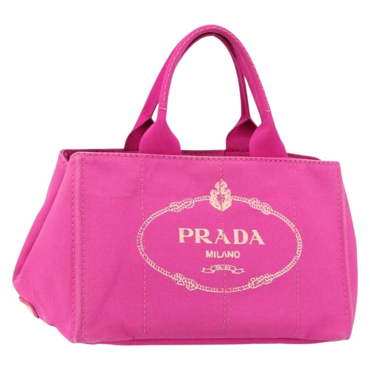 Prada Canapa Tote Canvas, PINK, CANVAS, Tote bag