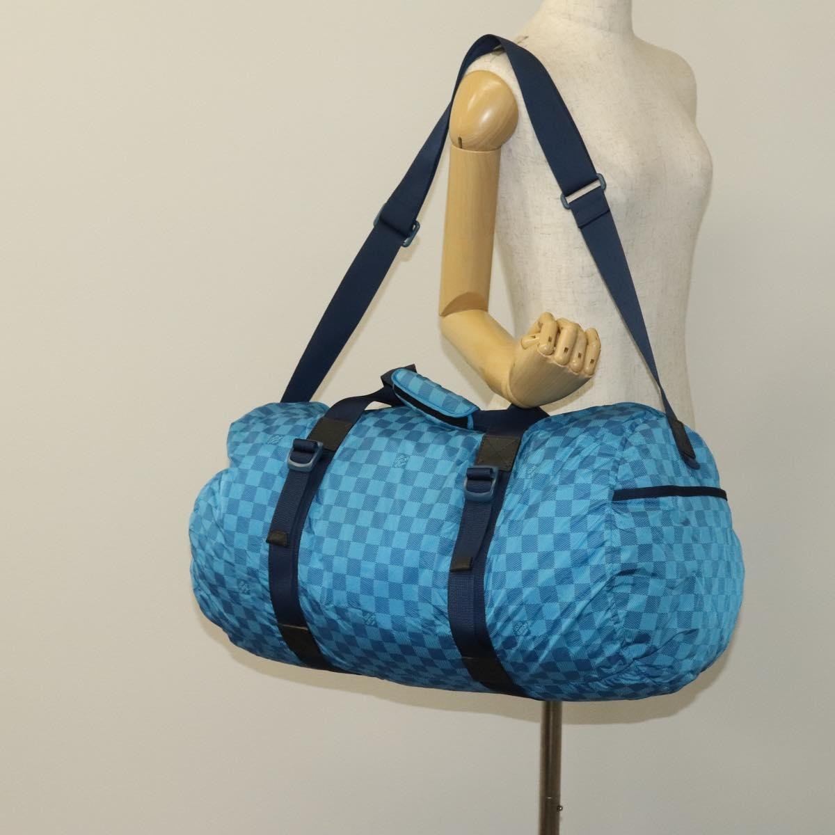 Louis Vuitton Aventure Practical Duffle Bag Damier Nylon, BLUE, NYLON, Travel bag