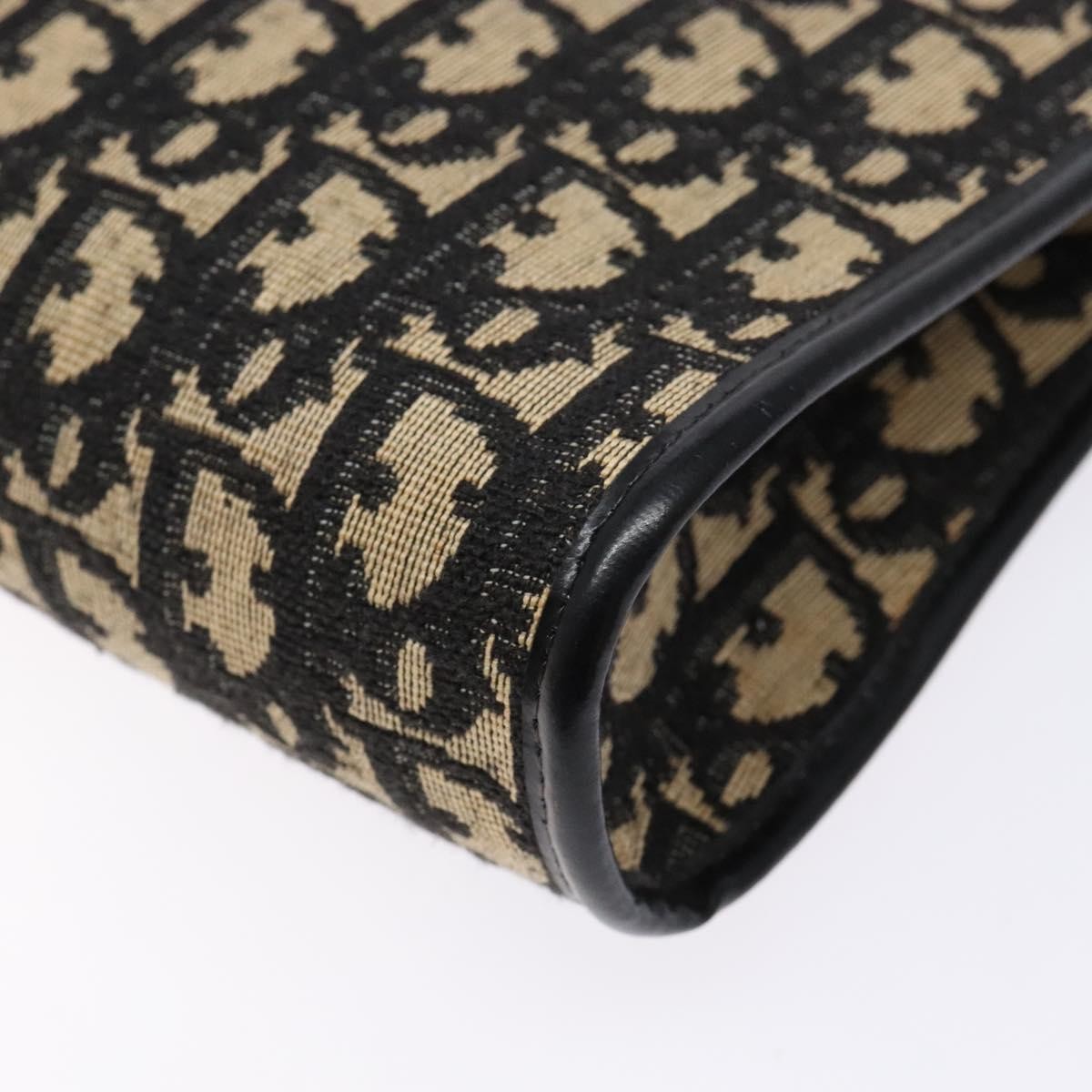 Christian Dior Vintage Trotter Shoulder Bag Canvas, NAVY, CANVAS, Shoulder bag