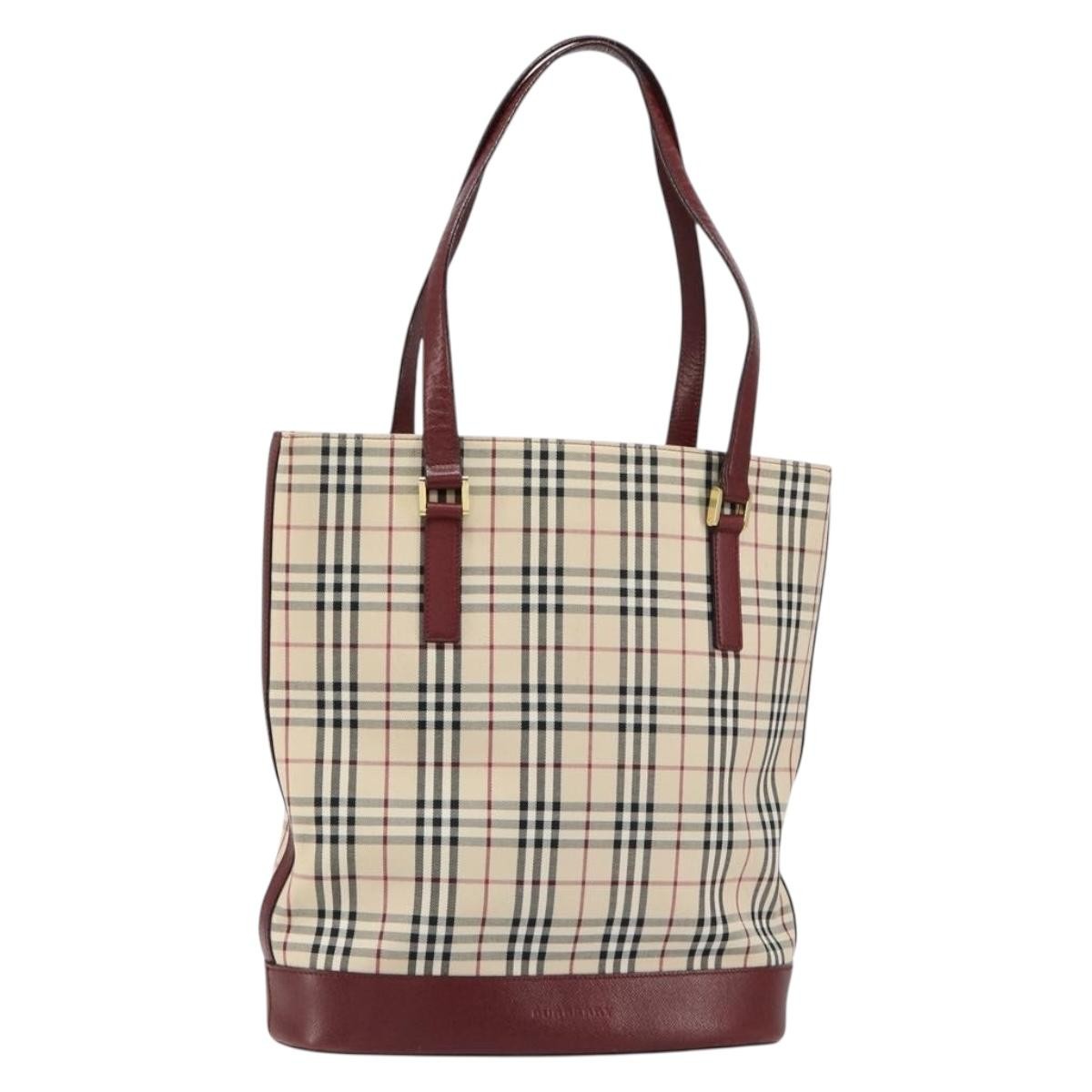 Burberry Nova Check Tote canvas check pattern, BEIGE, CANVAS, Tote bag