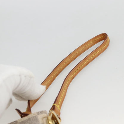 Louis Vuitton Neverfull Pochette Damier, WHITE, CANVAS, Clutche & pouche