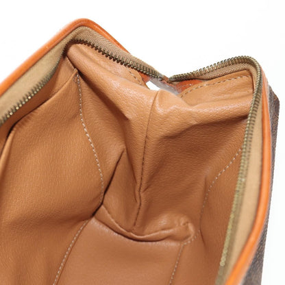 Celine Macadam Pochette Canvas and Leather, BROWN, CANVAS, Clutche & pouche