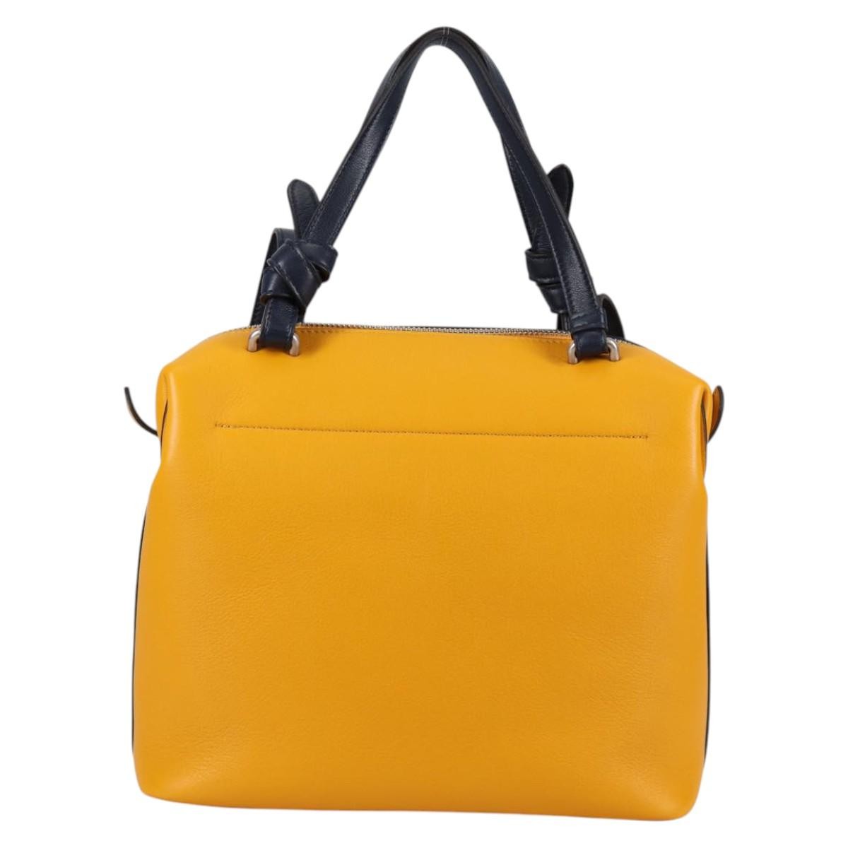 Celine Soft Cube Bag Leather, YELLOW, LEATHER, Handbag