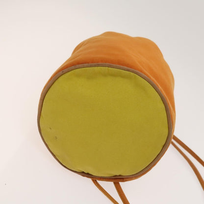 Hermes Polochon Mimile Drawstring Backpal Canvas, ORANGE, CANVAS, Backpack