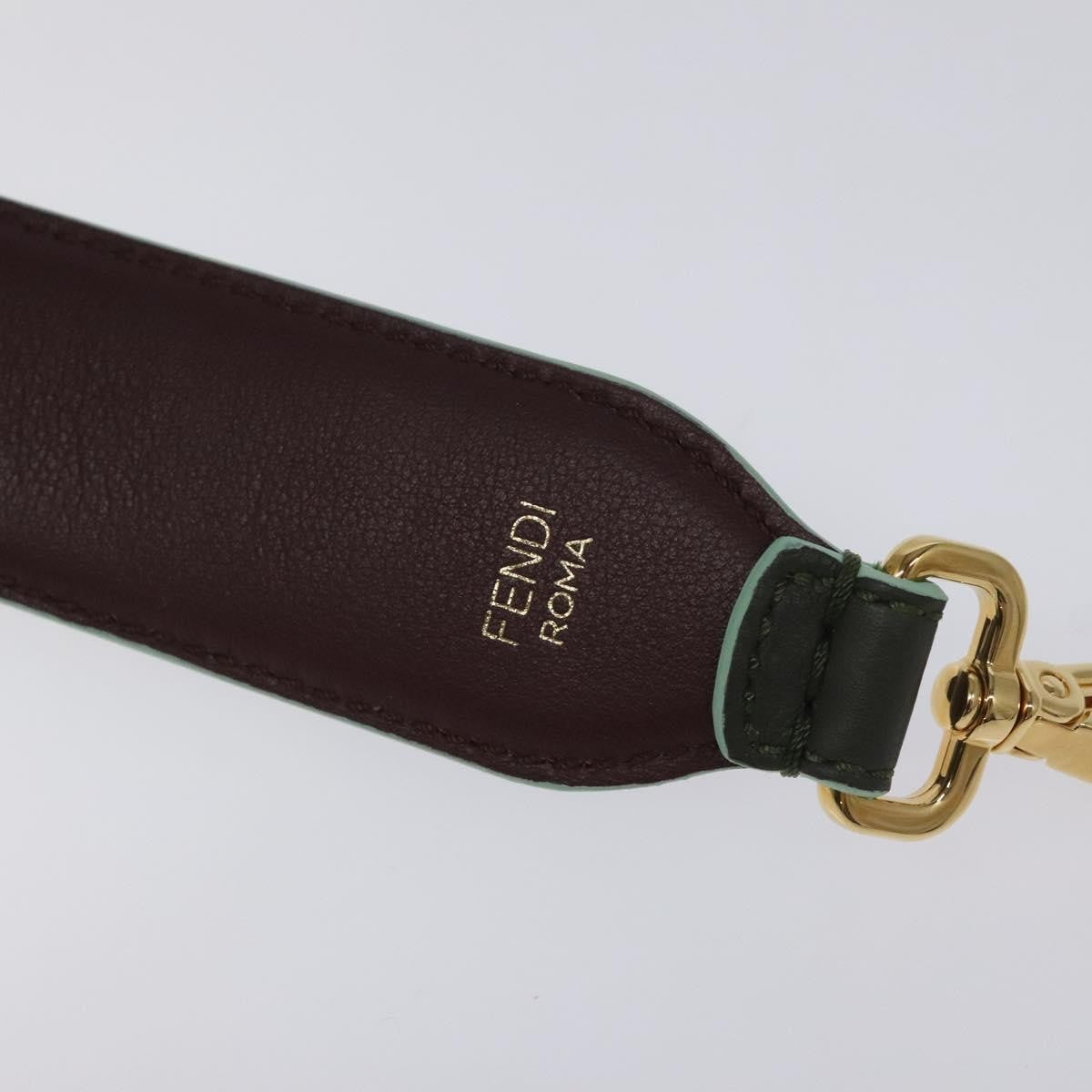 Fendi Strap You Shoulder Strap Leather, GREEN, LEATHER, Straps