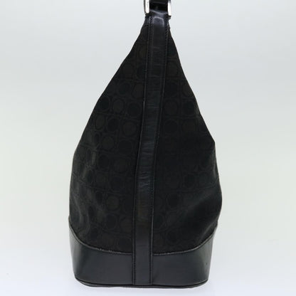 Salvatore Ferragamo Vintage Shoulder Bag Canvas, BLACK, CANVAS, Shoulder bag