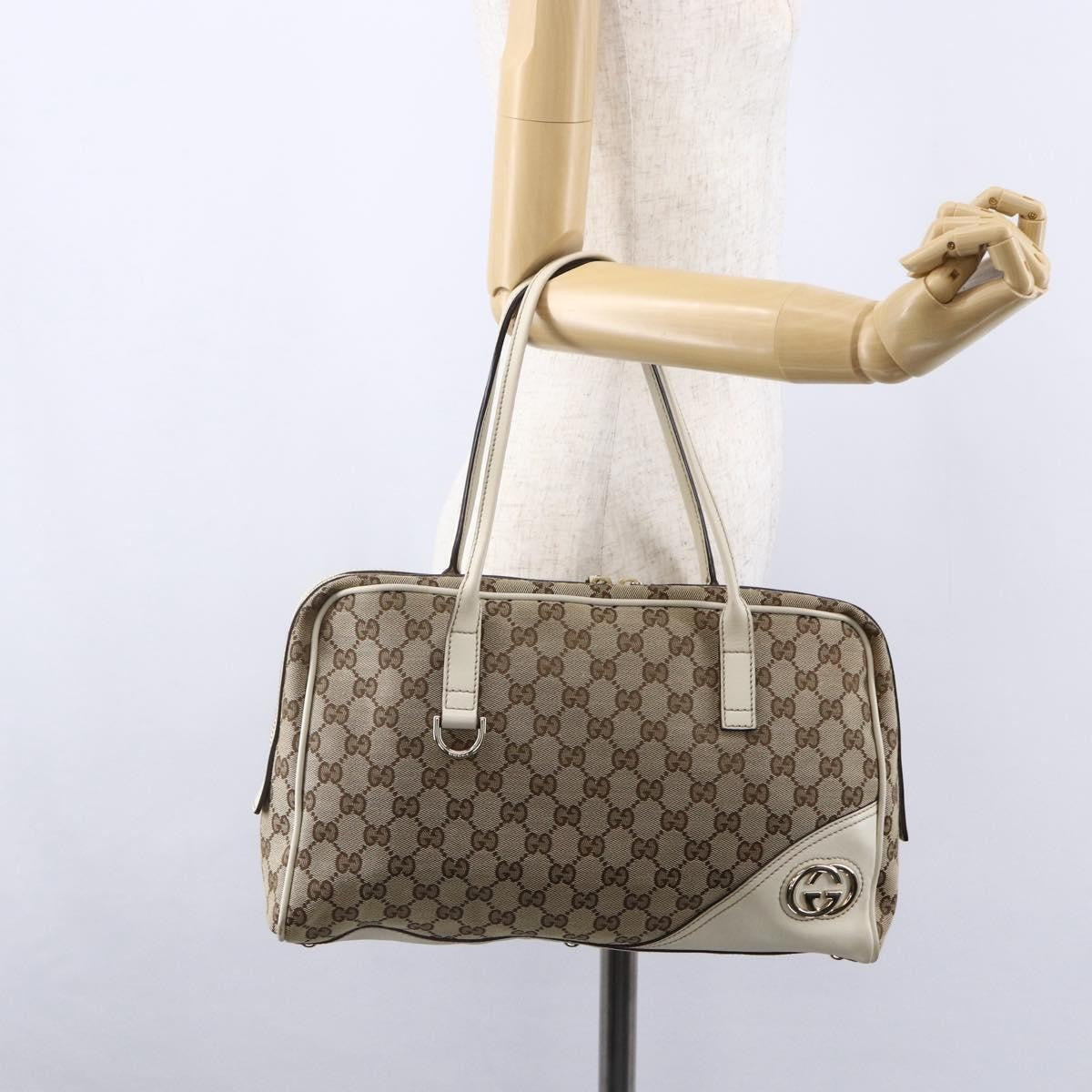 Gucci New Britt Boston Bag GG Canvas, BEIGE, CANVAS, Travel bag