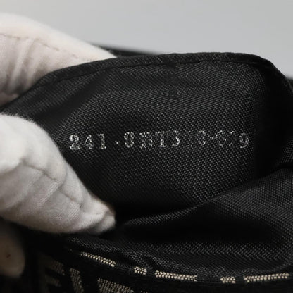 Fendi Buckle Flap Shoulder Bag Zucchino canvas, BLACK, CANVAS, Shoulder bag