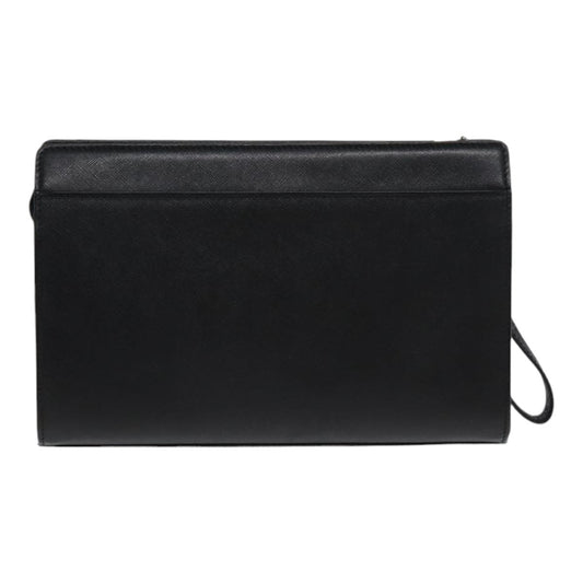 Burberry Zip Pouch Leather, BLACK, LEATHER, Clutche & pouche