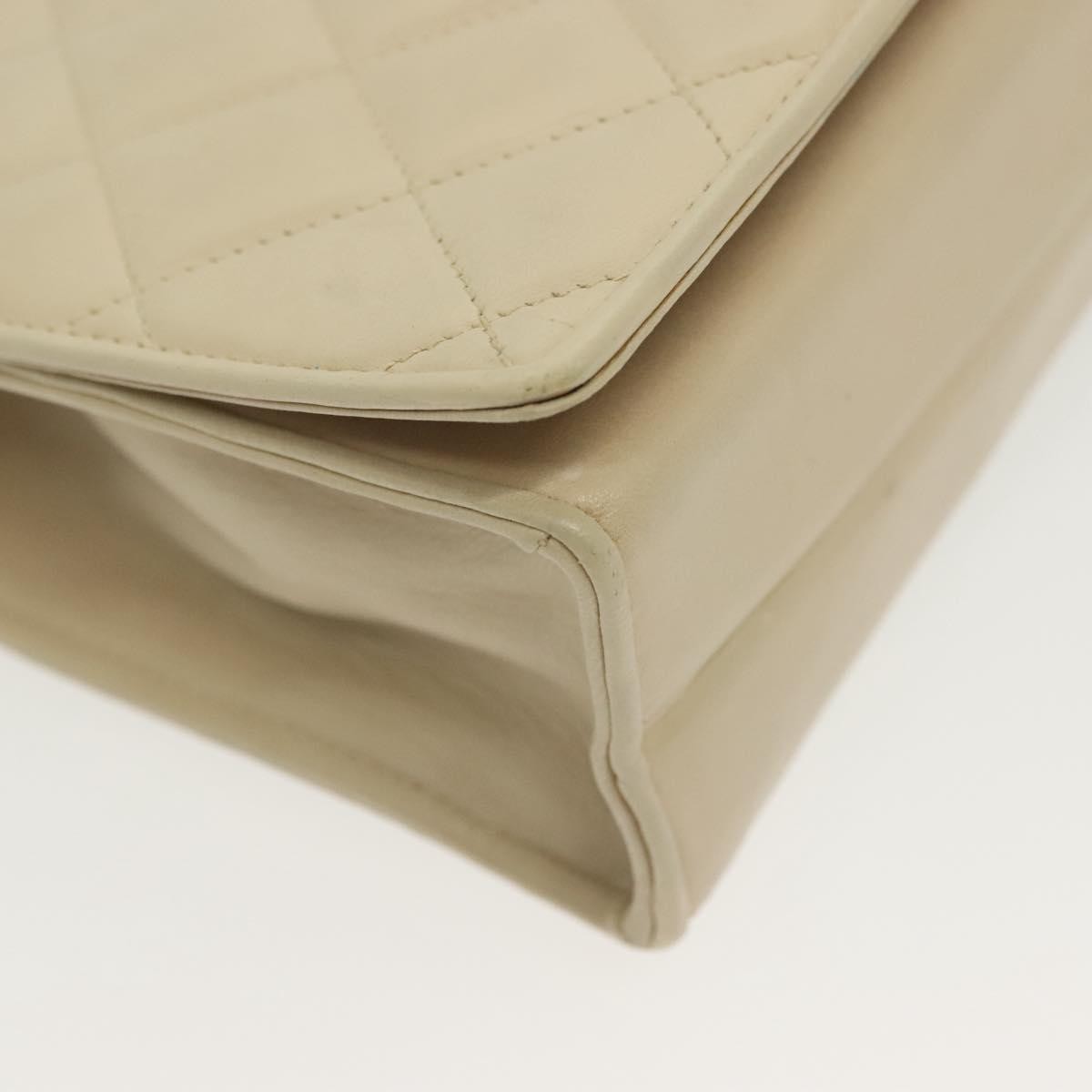 Chanel Vintage CC Full Flap Bag Quilted Lambskin, BEIGE, LEATHER, Shoulder bag