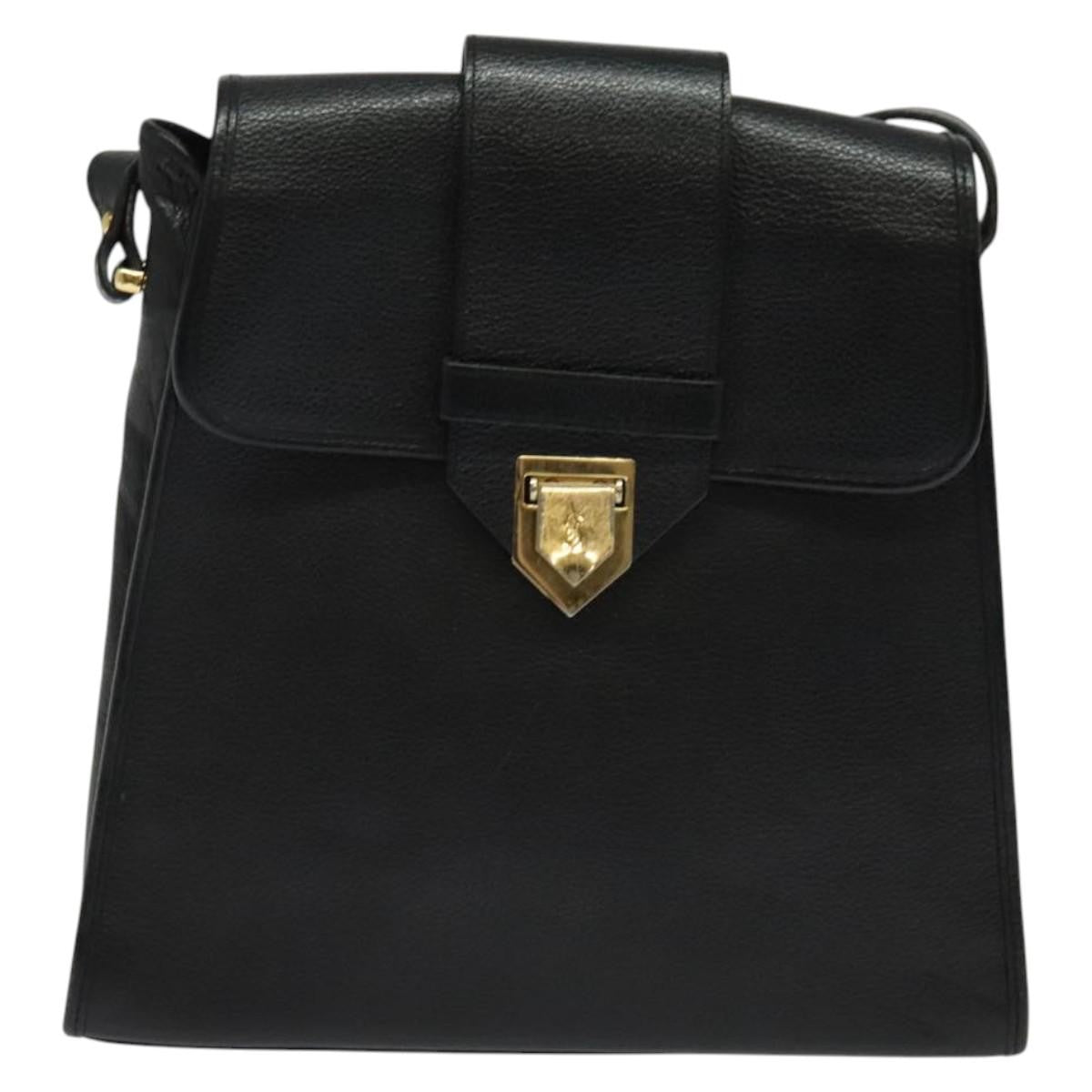 Saint Laurent Vintage Shoulder Bag Leather, BLACK, LEATHER, Shoulder bag