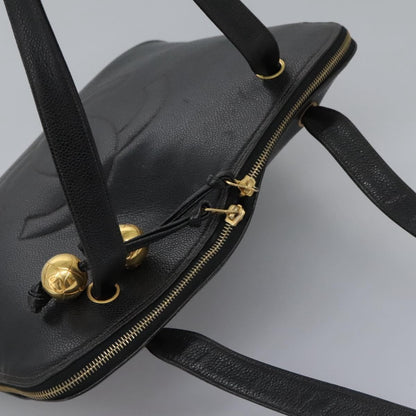 Chanel Vintage CC Dome Bag Leather, BLACK, LEATHER, Tote bag