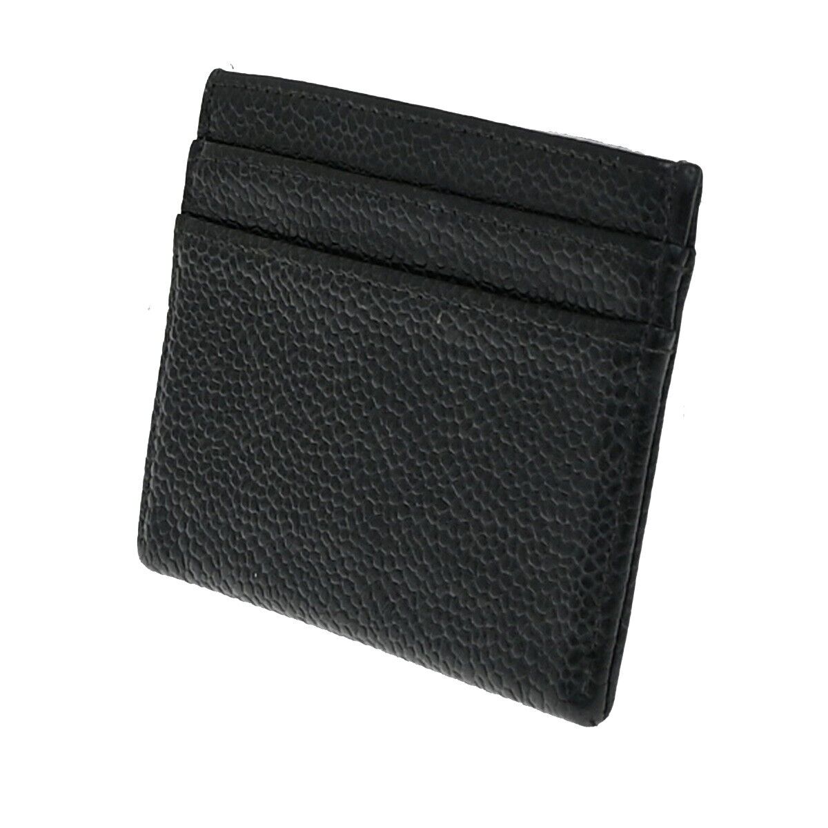 Chanel Logo CC Card case Grained  Leather, BLACK, CALFSKIN, Wallets