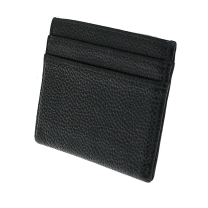 Chanel Logo CC Card case Grained  Leather, BLACK, CALFSKIN, Wallets